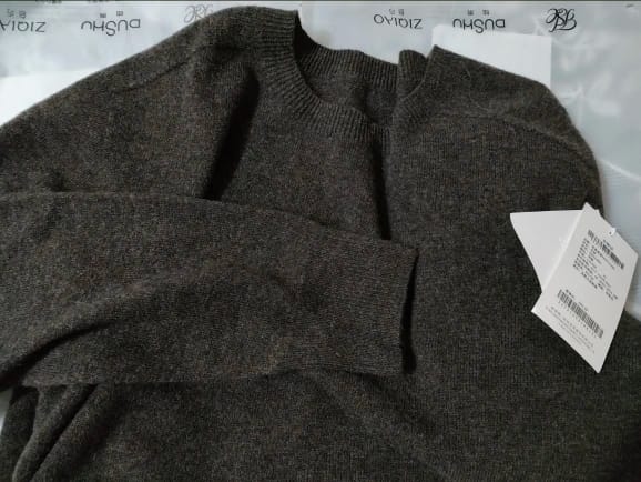 Customer photo review of Pure Wool Crew-Neck Sweater