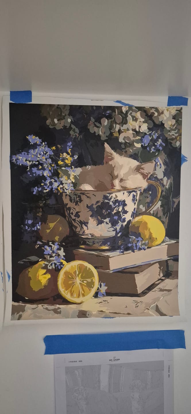 Customer photo review of Kitten in a Cup | Paint by Number