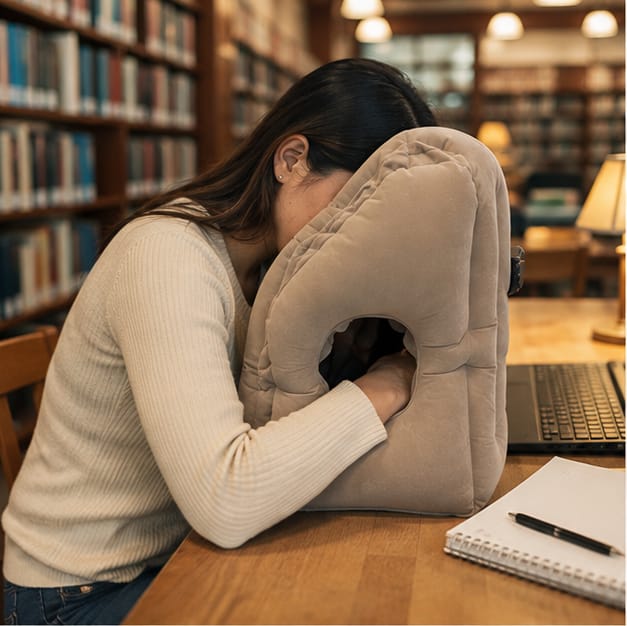 Customer photo review of HushBound Travel Pillow – Real Sleep Sitting Up, Inflates in Seconds