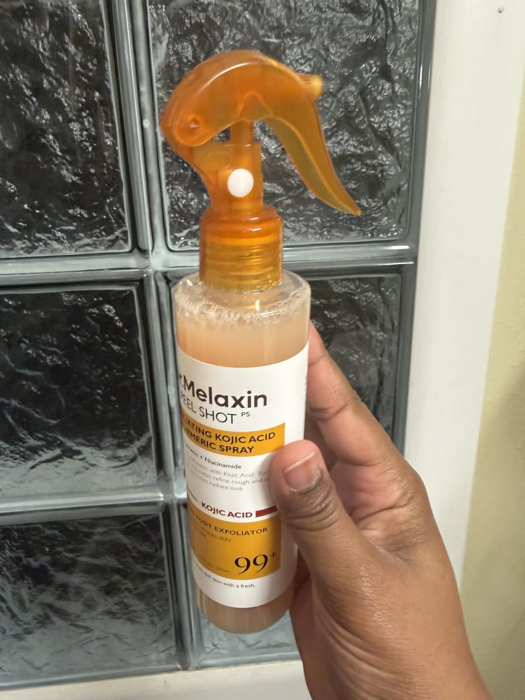 Customer photo review of Peel Shot Kojic Acid Turmeric Spray