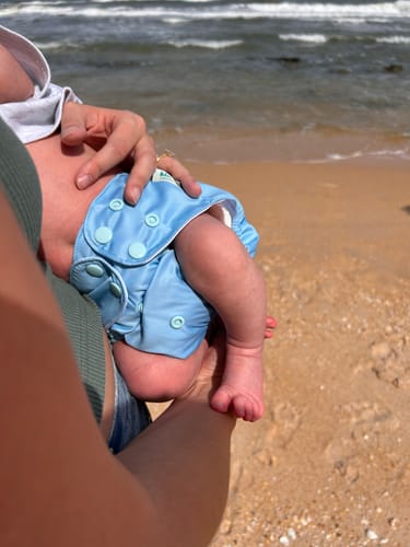 Customer photo review of Solid Color: NEW Essentials Hybrid Wipeable Diaper Cover