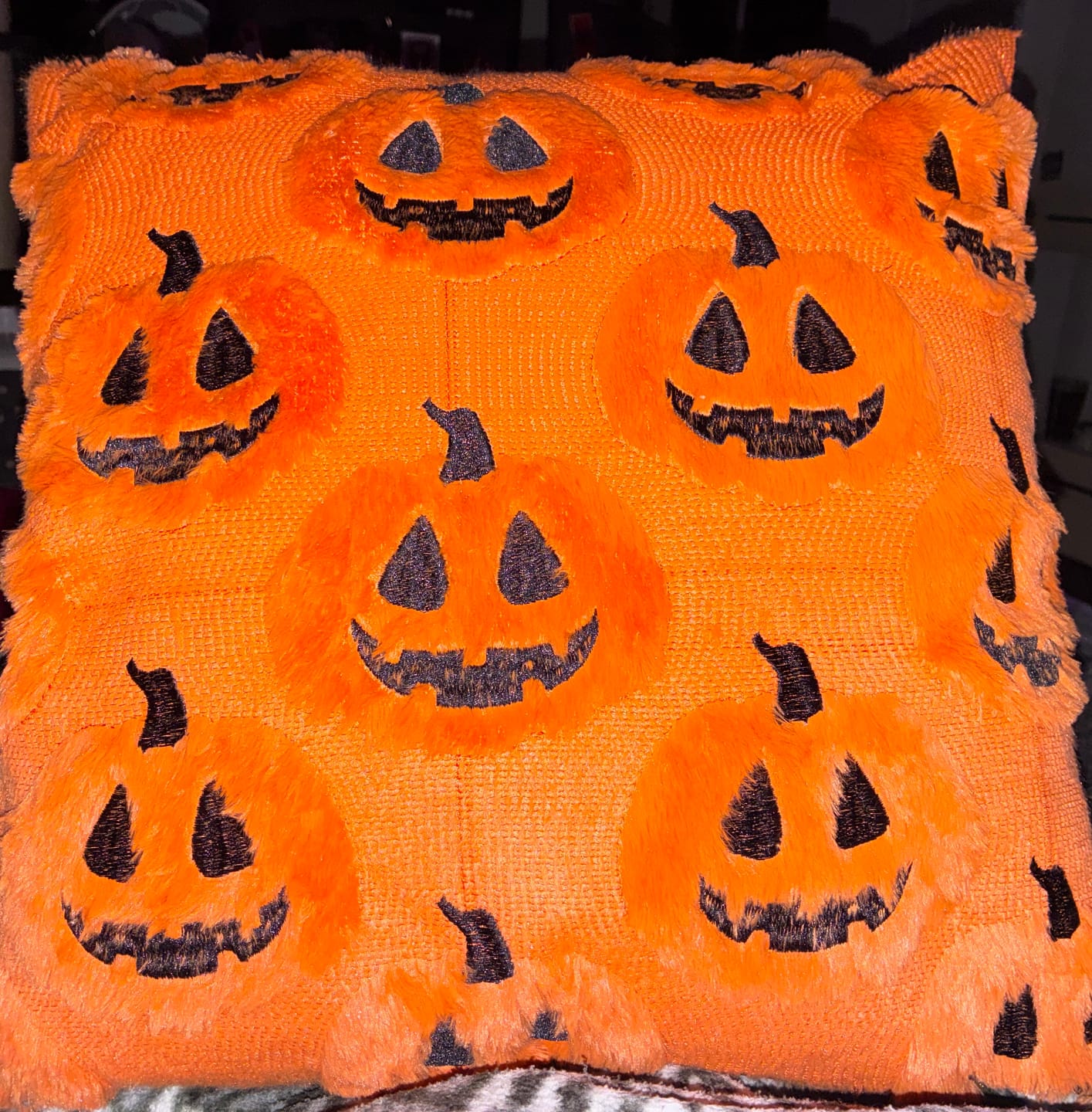 Customer photo review of Halloween Kürbis Kissen - kuschlig orange Herbst Deko