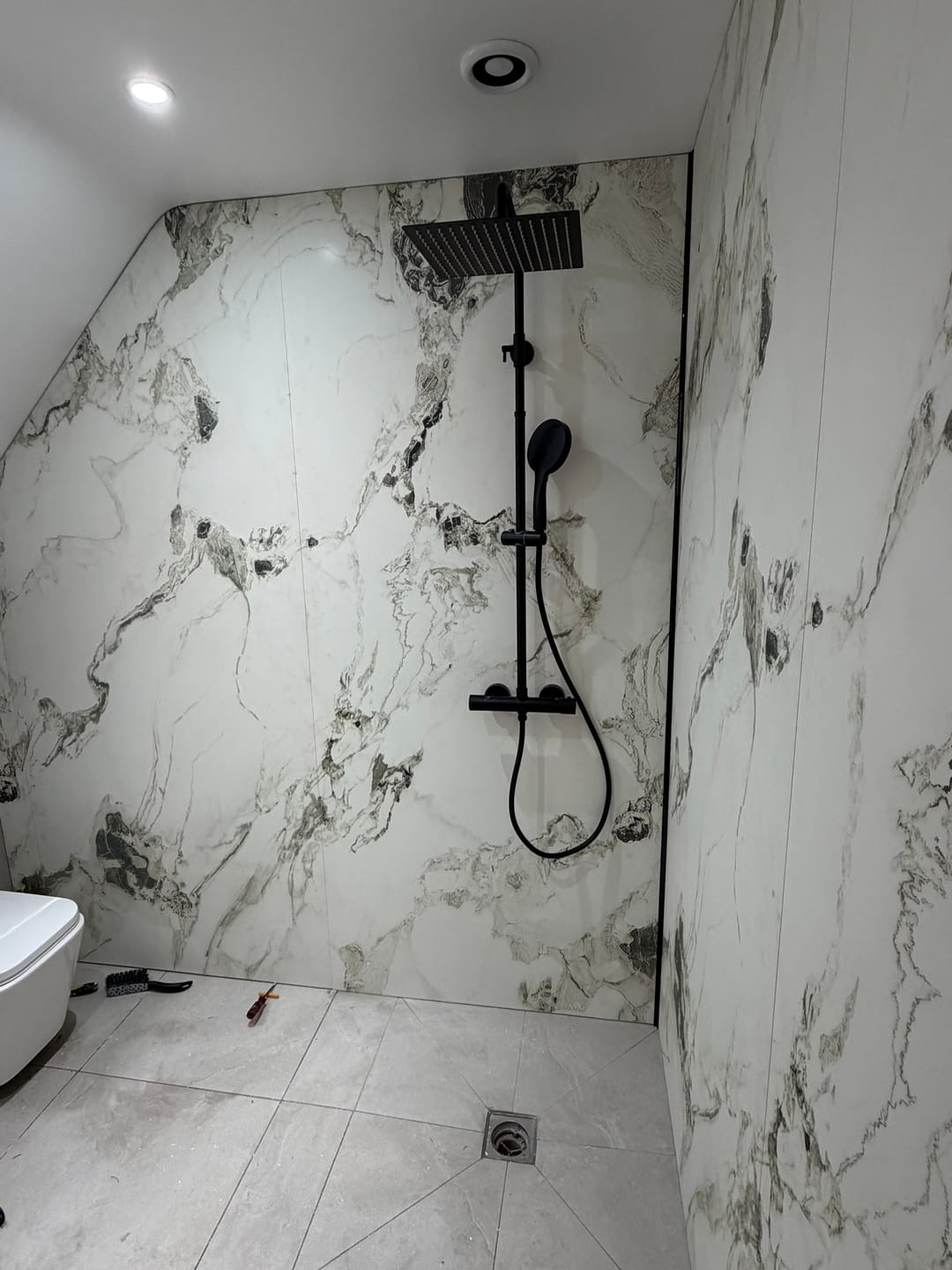 Customer photo review of 10mm Palazzo Marble Matt Shower Panel 2M x 2.4M