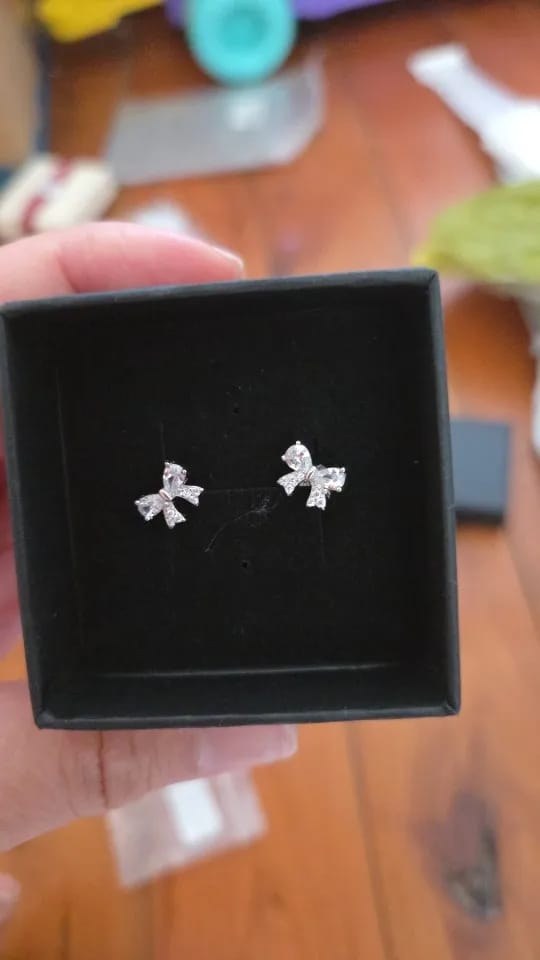 Customer photo review of Elegance Wrapped Love Earrings