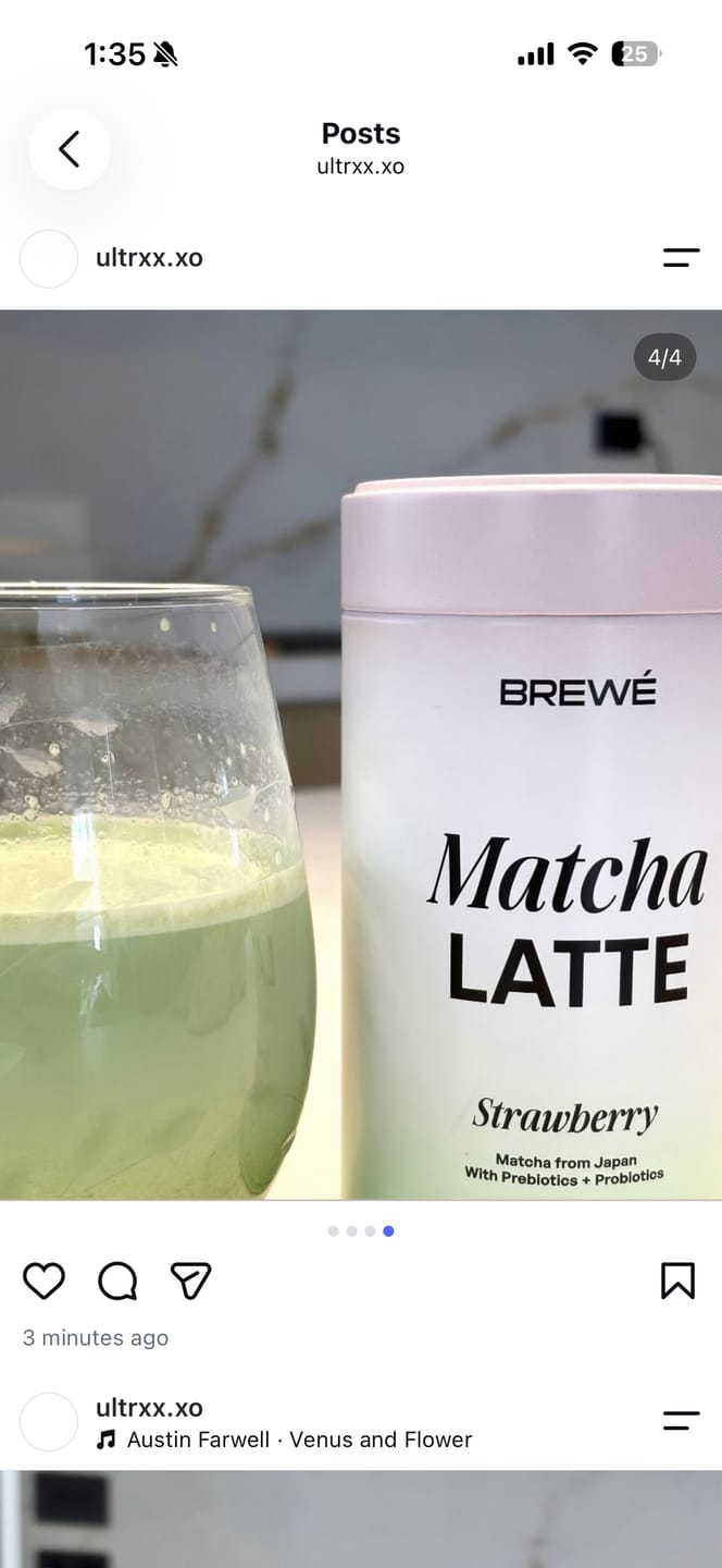 Customer photo review of Strawberry Matcha Latte (Ceremonial Grade + Pre & Probiotics)