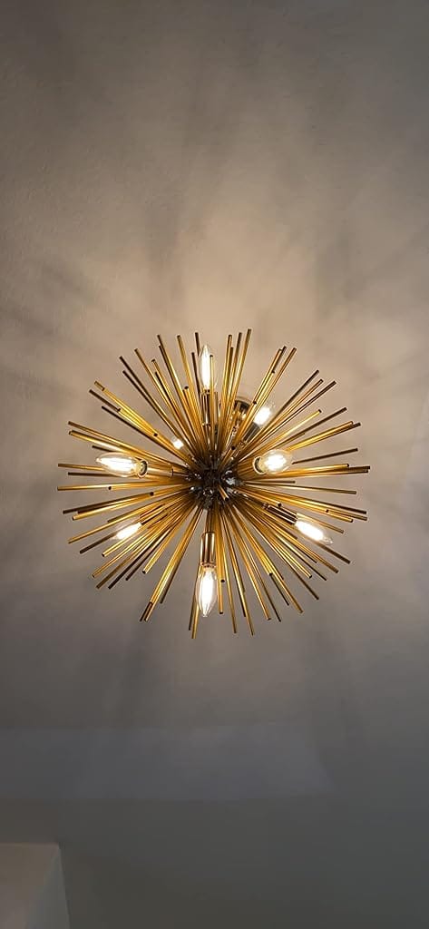 Customer photo review of Gold Spike Chandelier, Iron Frame, 9–12 Lights, 50–72 cm