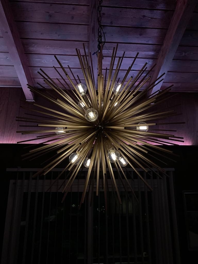 Customer photo review of Gold Spike Chandelier, Iron Frame, 9–12 Lights, 50–72 cm