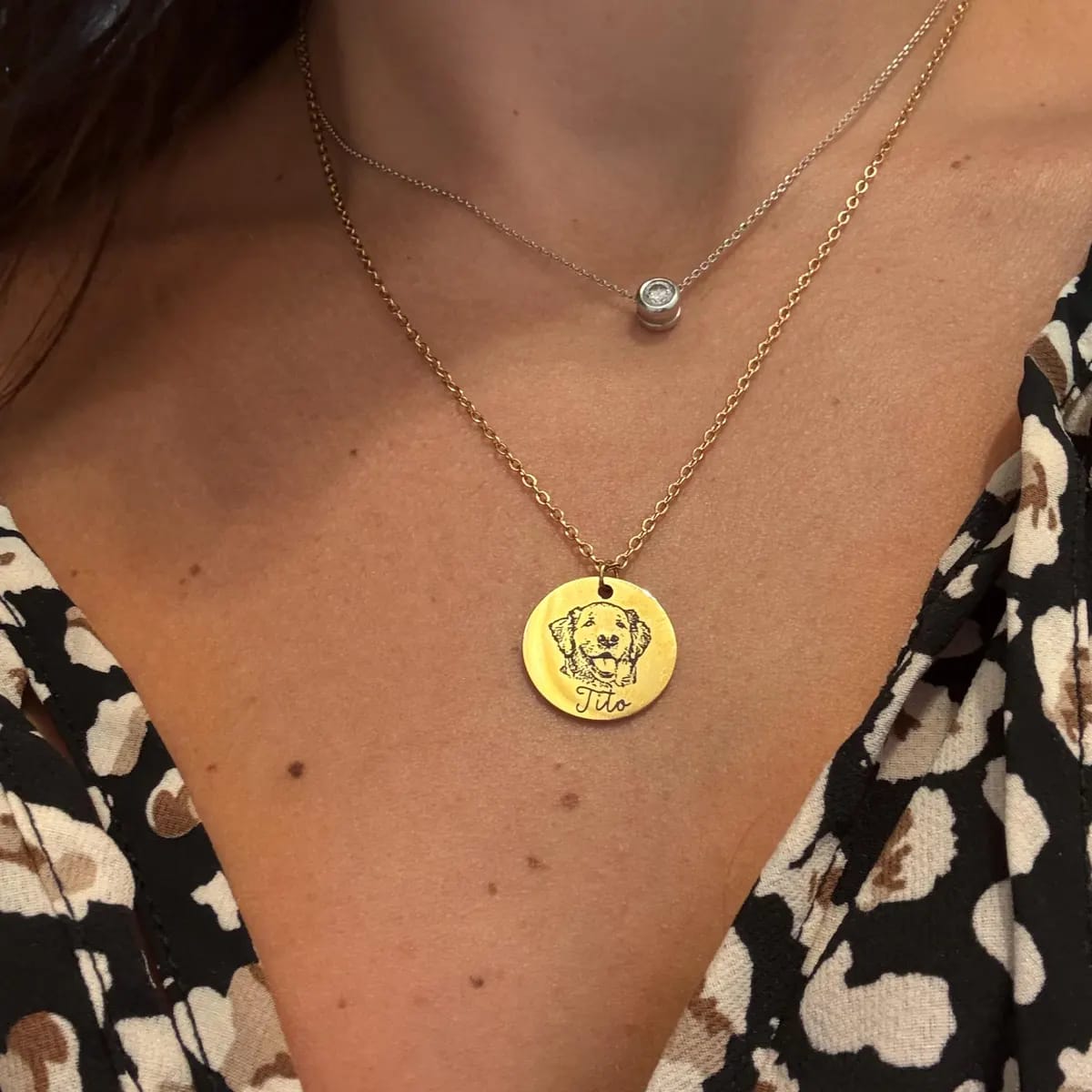 Customer photo review of Mimi Pet Portrait Personalized Necklace