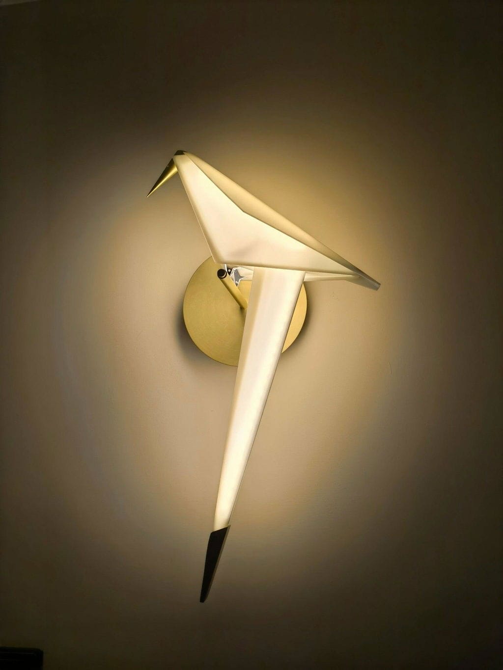 Customer photo review of Wall Light, Gold Bird Shaped Body, Wall Sconce, Integrated LED