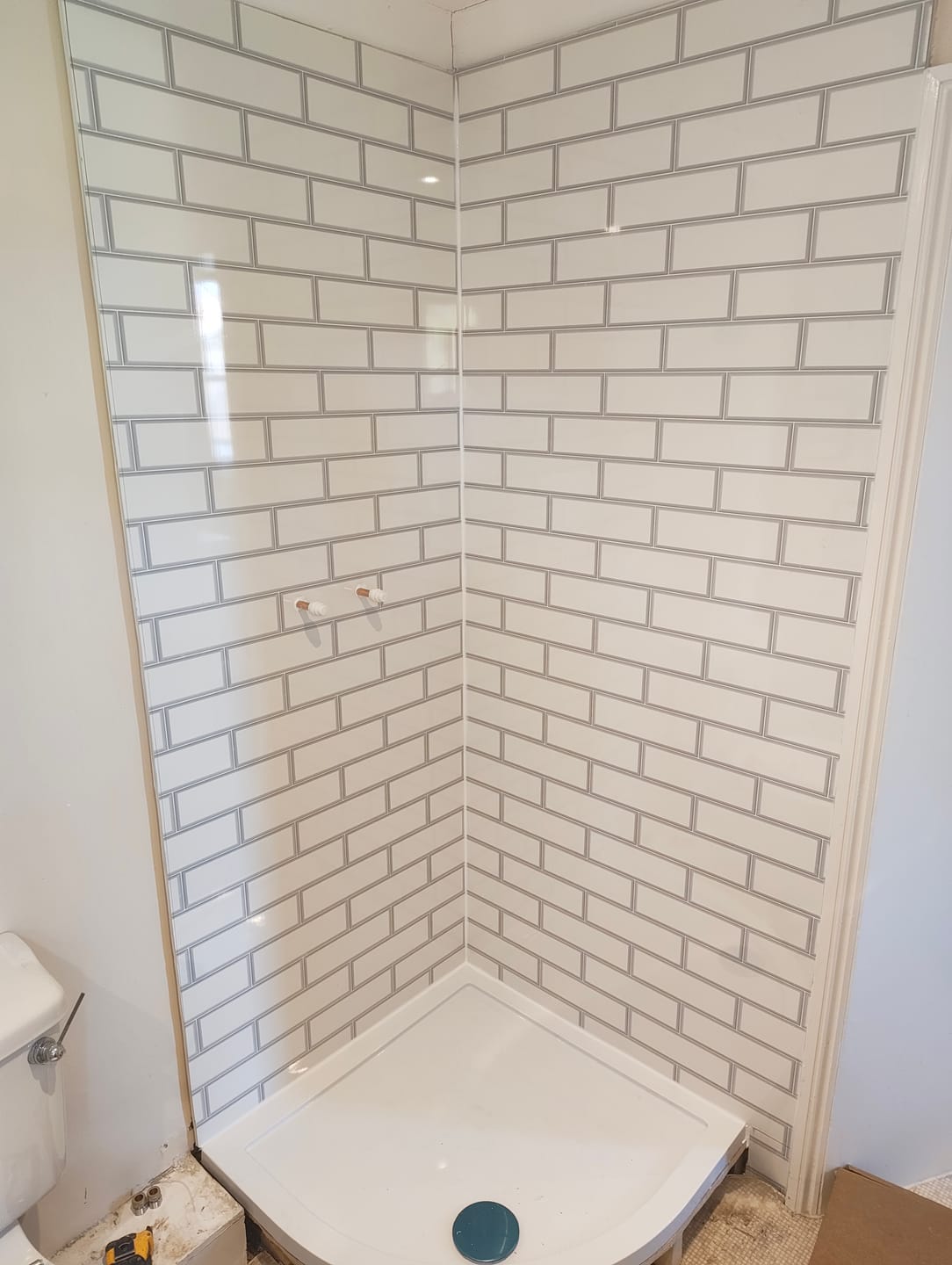 Customer photo review of 10mm London Tile Gloss Shower Panel 1M x 2.4M