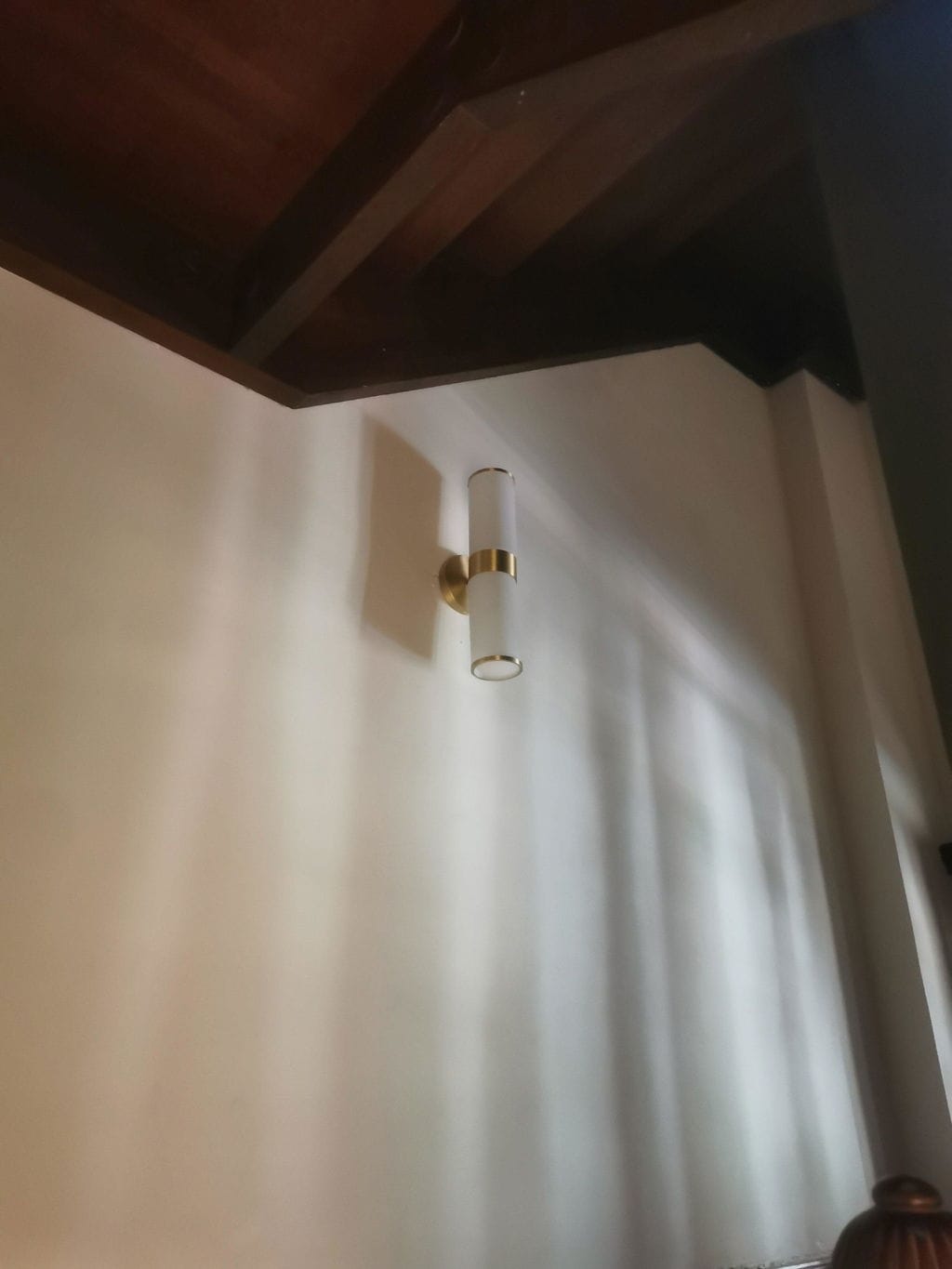 Customer photo review of Alabaster Wall Light, Antique Brass Finish, Wall Sconce