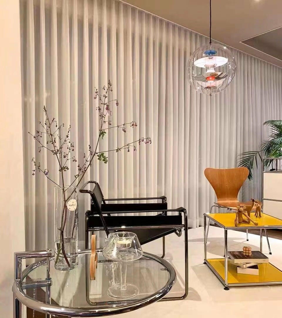 Customer photo review of Clear Acrylic Sphere Pendant Light, 40 cm, Metal Shelves