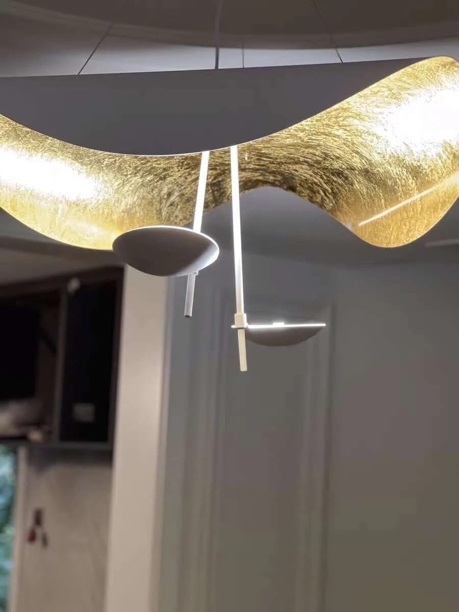 Customer photo review of Gold Saucer Pendant Light for Dining Table, 1 or 2-Light, 60-80 cm
