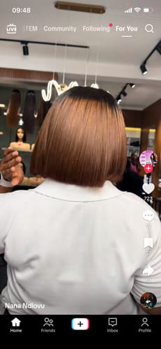 Customer photo review of Vietnamese Super Double Drawn Bone Straight Ombre Chocolate Brown Wigs