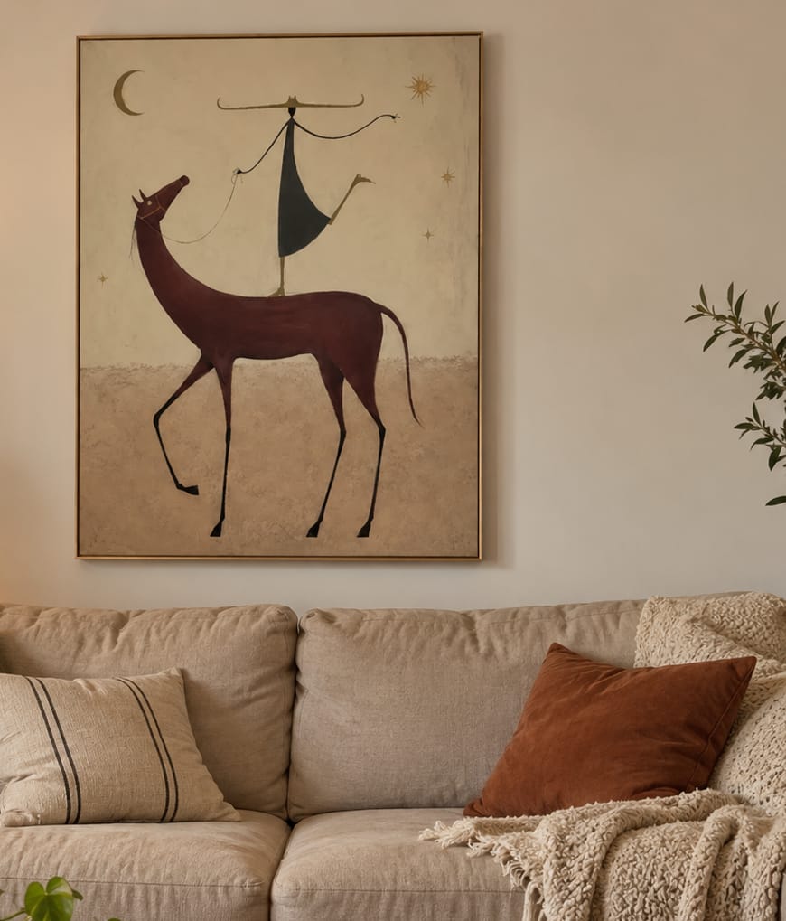 Customer photo review of Crescent Wanderer-Maroon Horse Painting