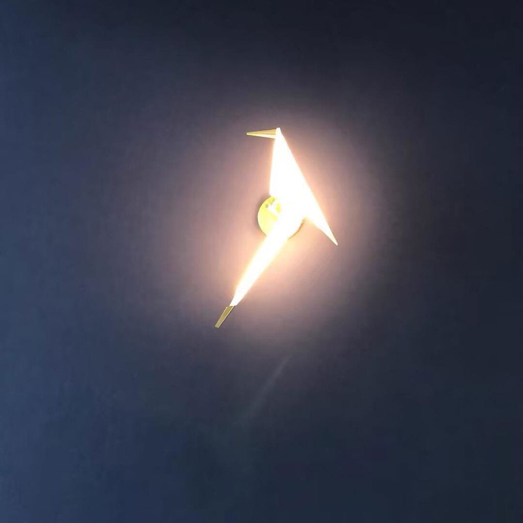 Customer photo review of Wall Light, Gold Bird Shaped Body, Wall Sconce, Integrated LED
