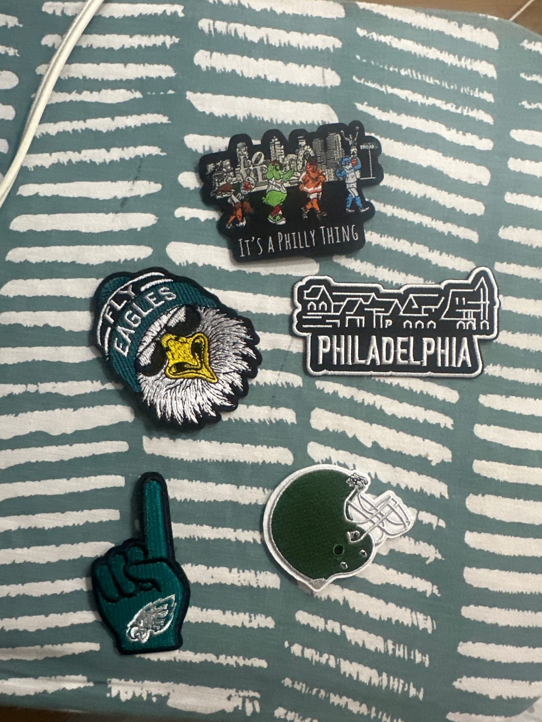 Customer photo review of NFL Team Jacket Patches