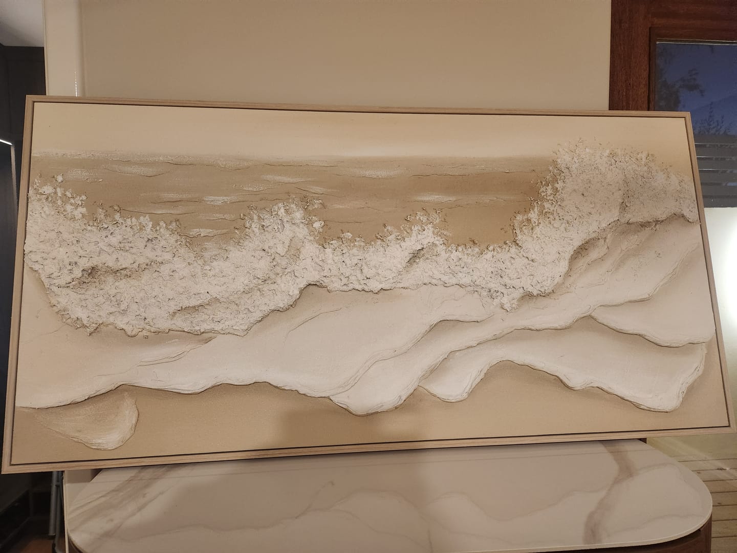 Customer photo review of Ocean And Sky Textured Painting Canvas #OS039
