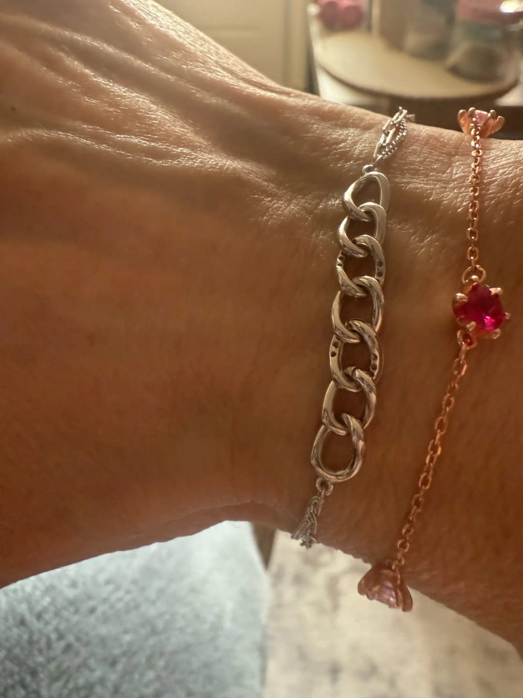 Customer photo review of Opulent Silver Charm Bracelet