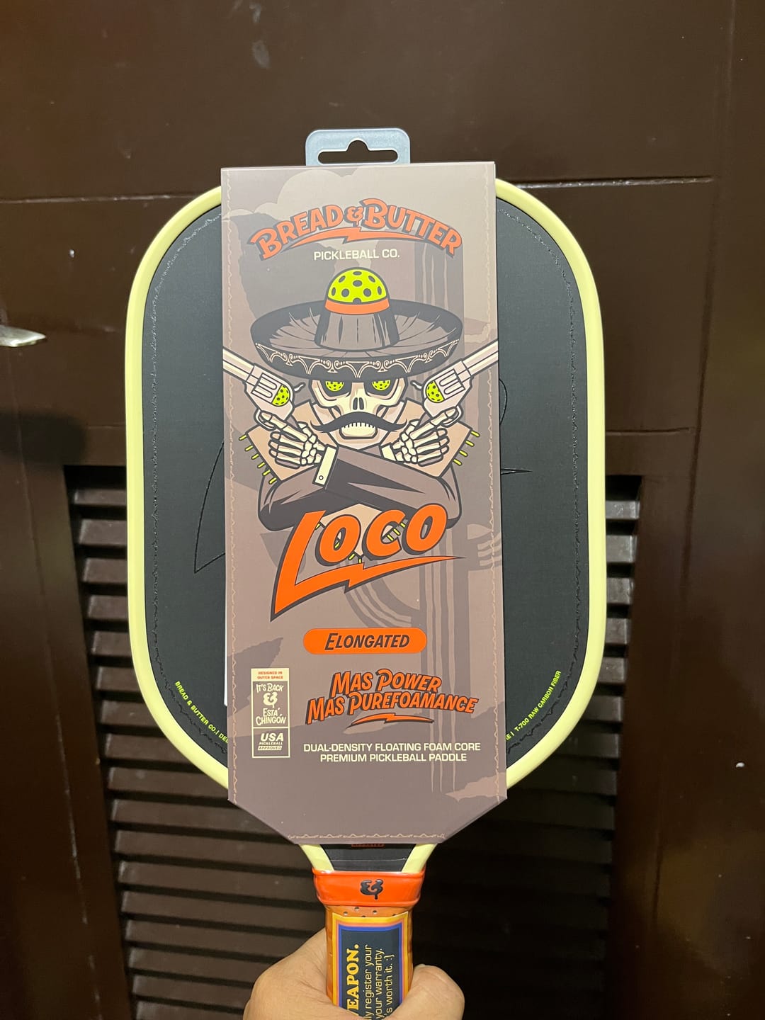 Customer photo review of The Loco 16mm Pickleball Paddle Elongated
