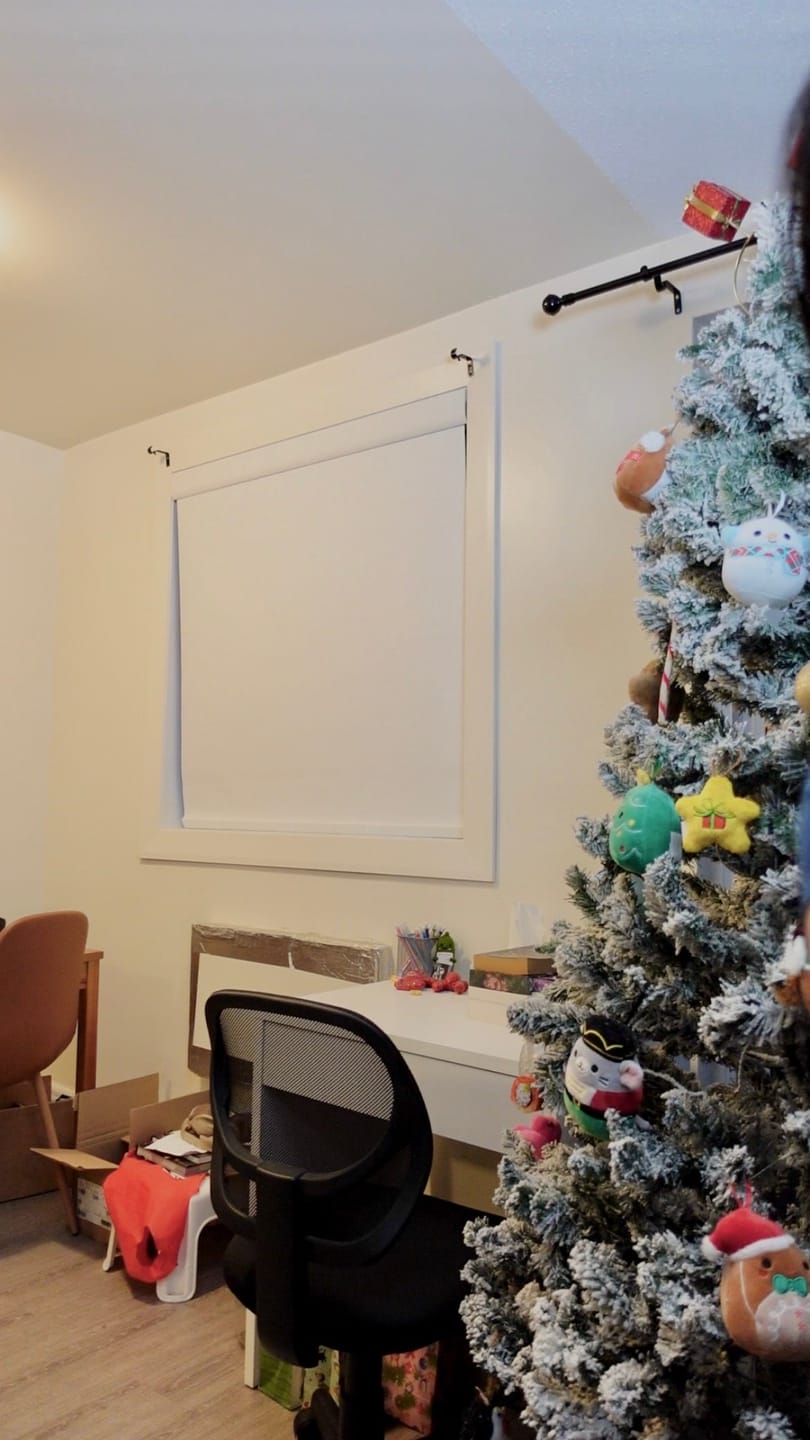 Customer photo review of No Drill No Tools 100% Blackout Roller Shades