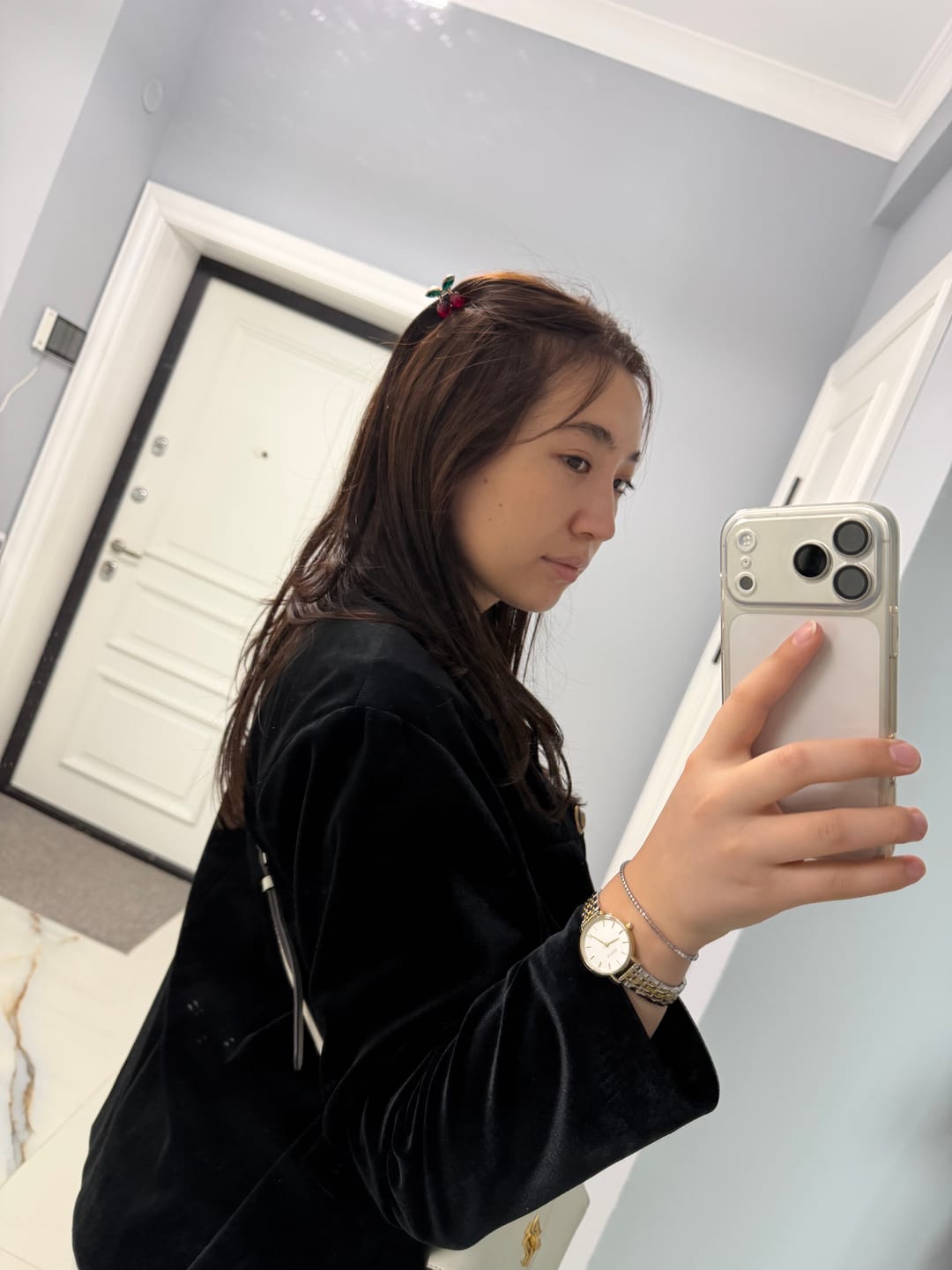 Customer photo review of Ava Petite Silver White Bracelet