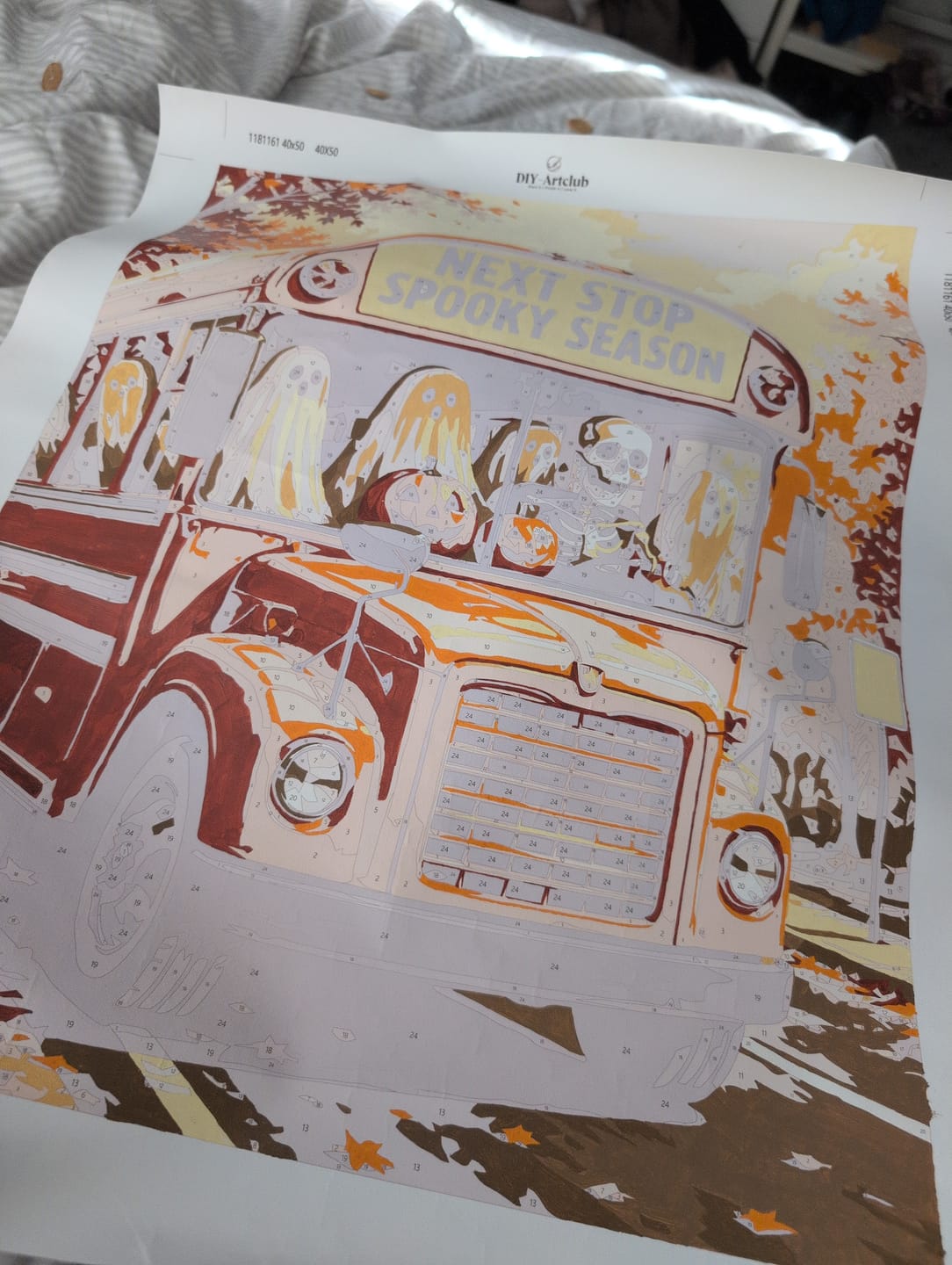 Customer photo review of Spooky Season Bus | Paint by Number