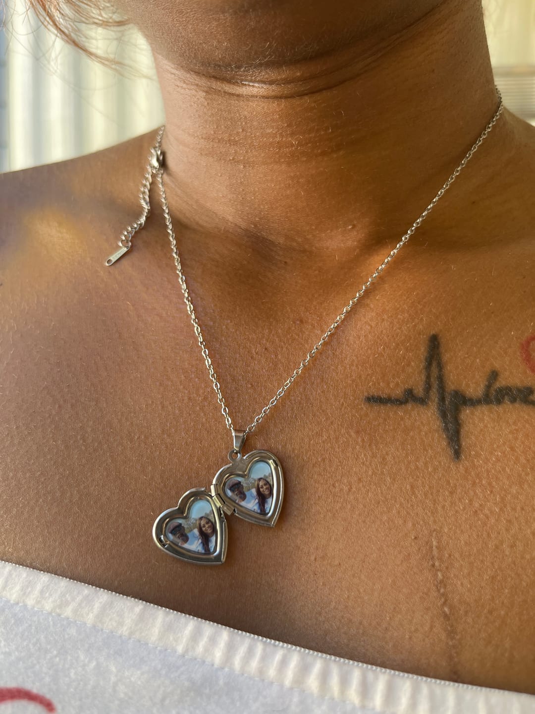 Customer photo review of Heart Locket Necklace Photo Pendant