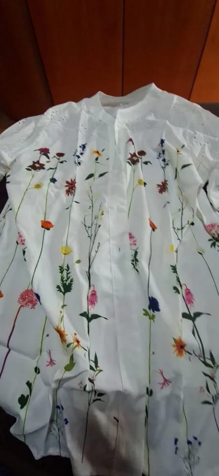 Customer photo review of Rosalie Floral Eyelet Blouse