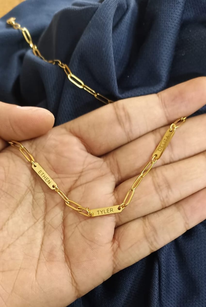 Customer photo review of The Link Name Necklace
