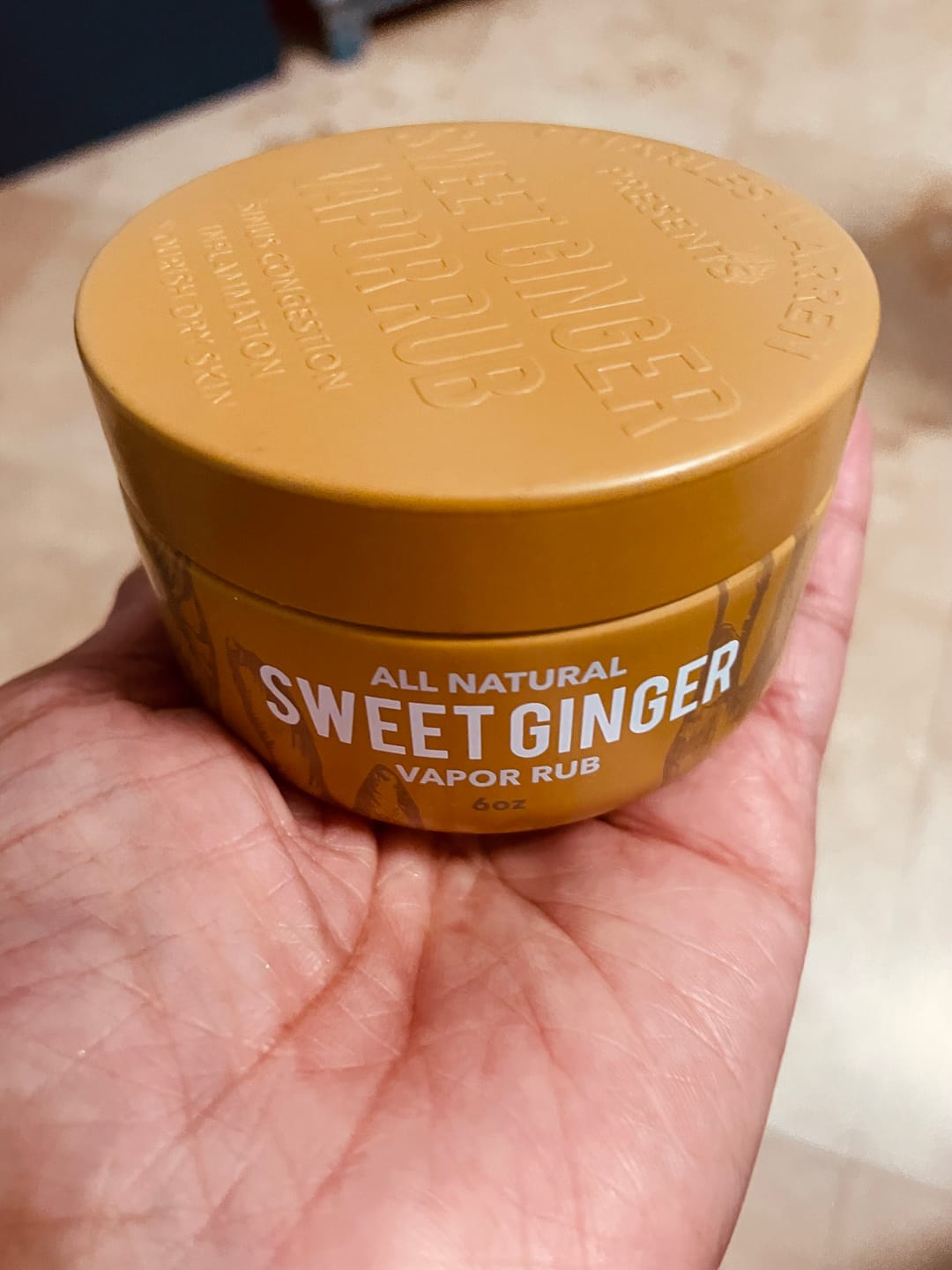Customer photo review of Sweet Ginger Vapor Rub
