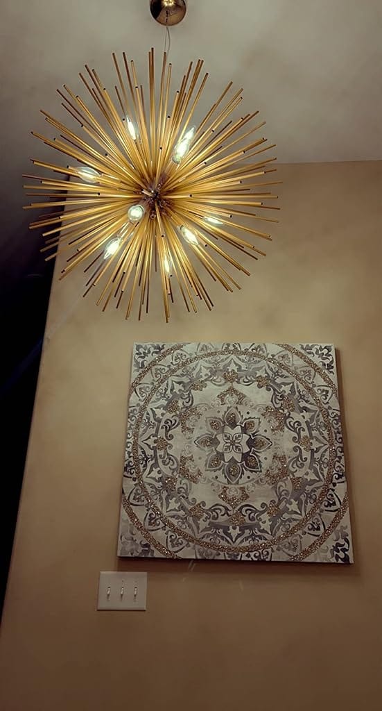 Customer photo review of Gold Spike Chandelier, Iron Frame, 9–12 Lights, 50–72 cm
