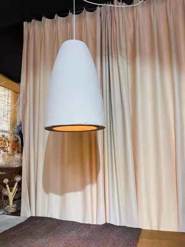Customer photo review of Barrel Pendant Light, Beige Polystyrene Shade, Adjustable Cable