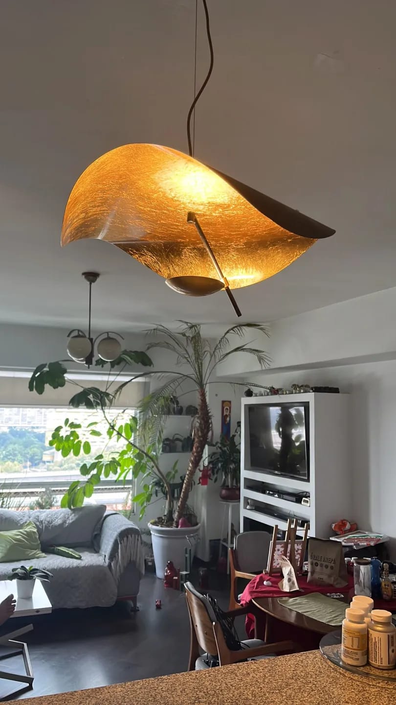 Customer photo review of Gold Saucer Pendant Light for Dining Table, 1 or 2-Light, 60-80 cm