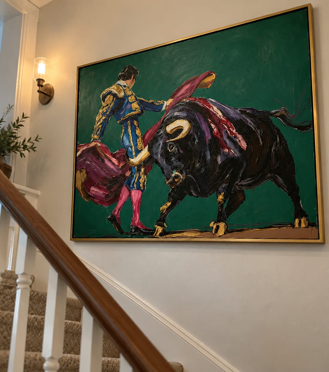 Customer photo review of Crimson Arena-Matador Bull Painting