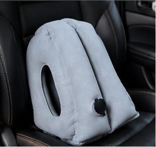 Customer photo review of HushBound Travel Pillow – Real Sleep Sitting Up, Inflates in Seconds
