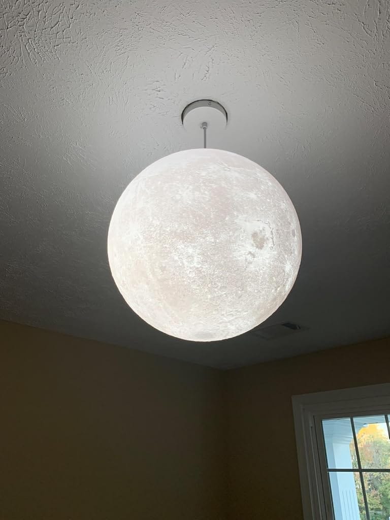 Customer photo review of Moon Pendant Light, 3D-Printed Acrylic Sphere, 18–22 cm