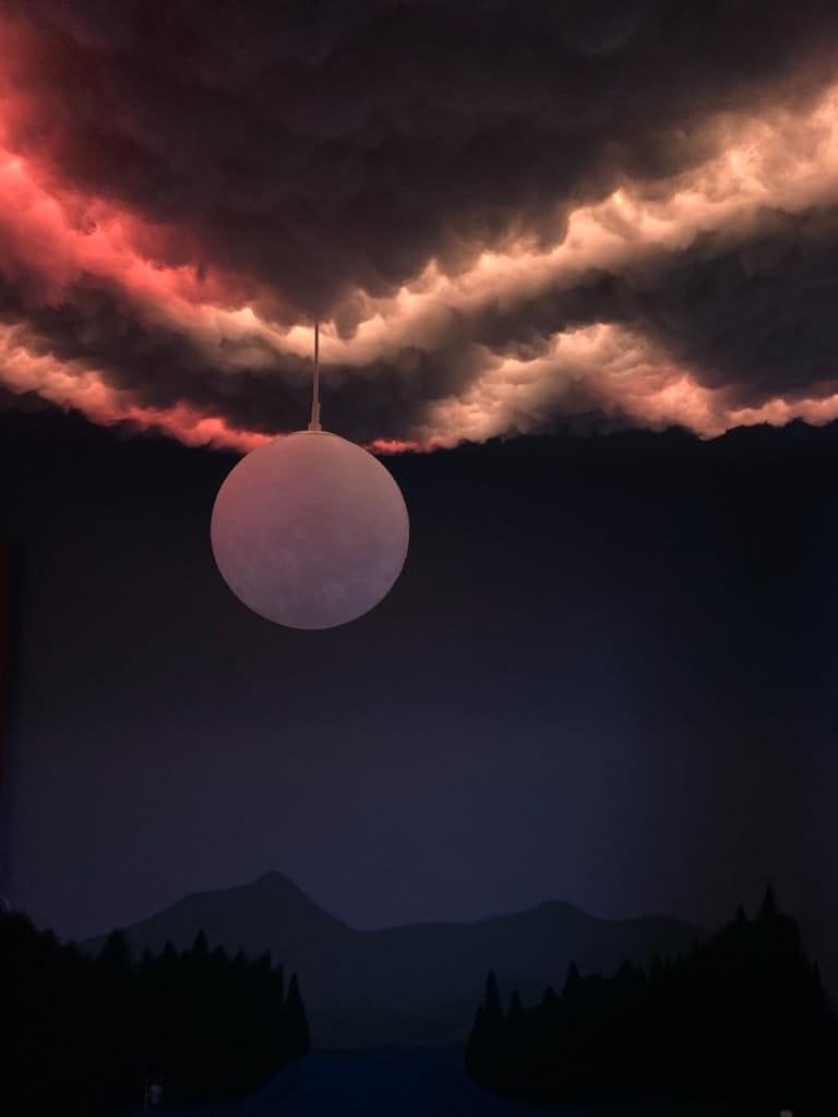 Customer photo review of Moon Pendant Light, 3D-Printed Acrylic Sphere, 18–22 cm