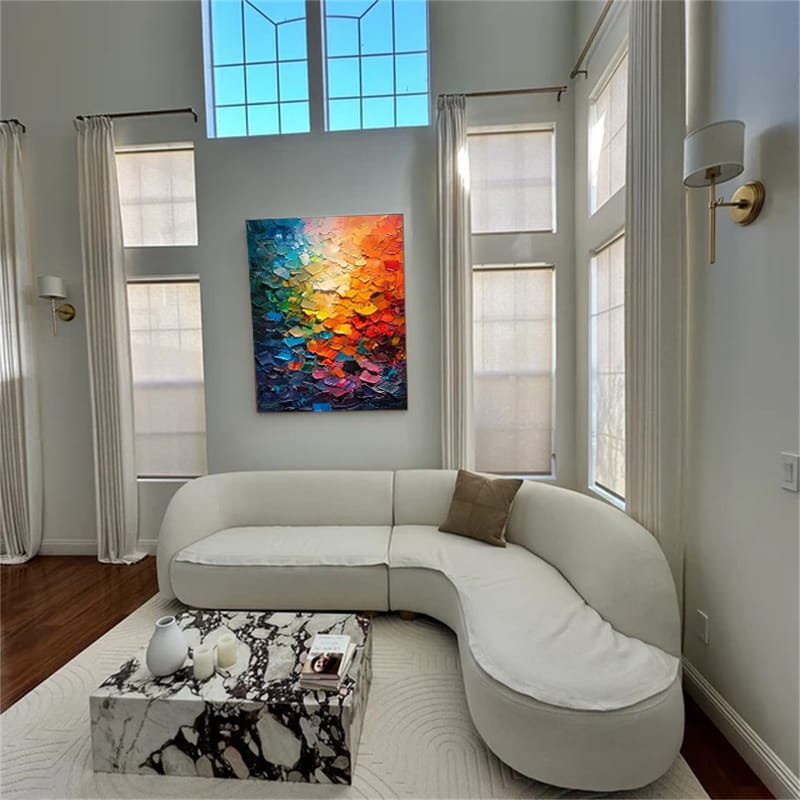 Customer photo review of Colorful Abstract Textured Painting Canvas #AW137