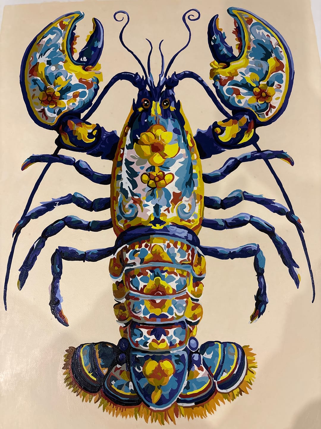 Customer photo review of Italian Majolica Lobster | Paint by Number