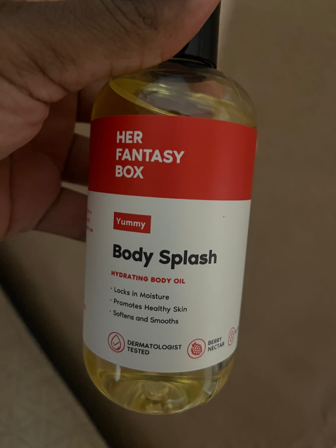 Customer photo review of Body Splash - Skin Smoothing Body Oil  (Yummy)