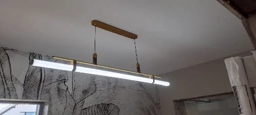 Customer photo review of Glass Tube Chandelier, Slim Aluminium, Integrated LED, 80–115 cm