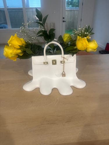 Customer photo review of Luxury Designer Inspired Melting Resin Flower Vase  HandBag Shape- Home Decor Handcrafted By Designed By The Boss