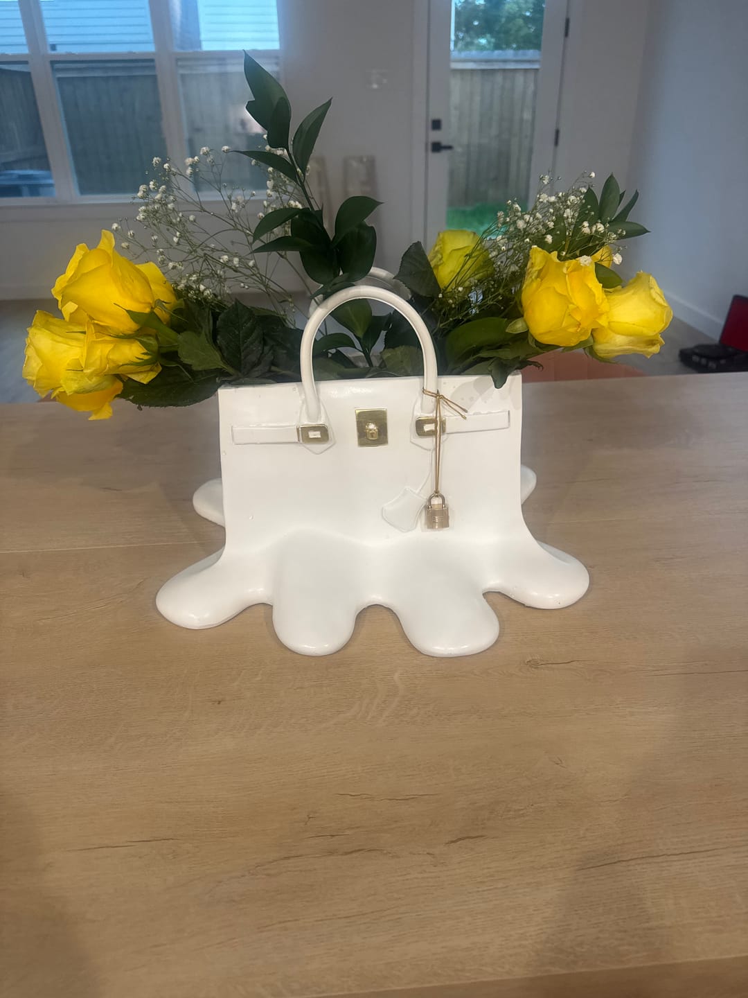 Customer photo review of Luxury Designer Inspired Melting Resin Flower Vase  HandBag Shape- Home Decor Handcrafted By Designed By The Boss