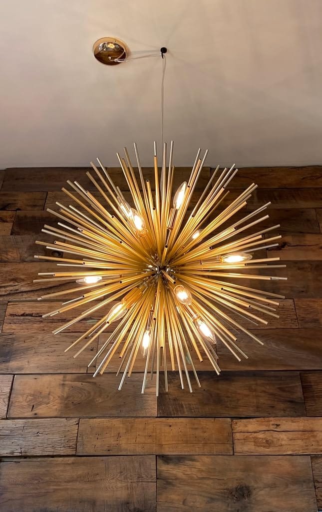 Customer photo review of Gold Spike Chandelier, Iron Frame, 9–12 Lights, 50–72 cm