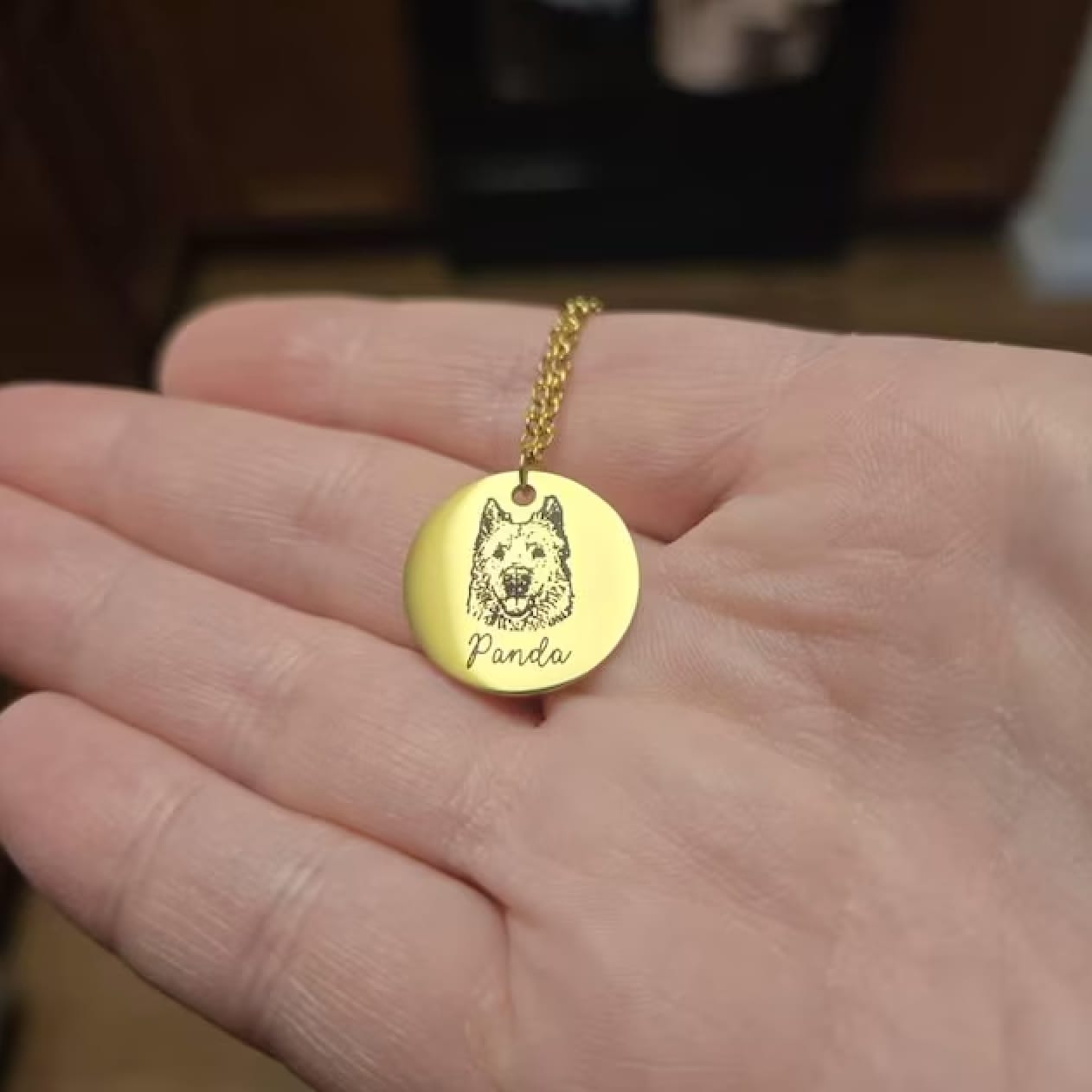 Customer photo review of Mimi Pet Portrait Personalized Necklace