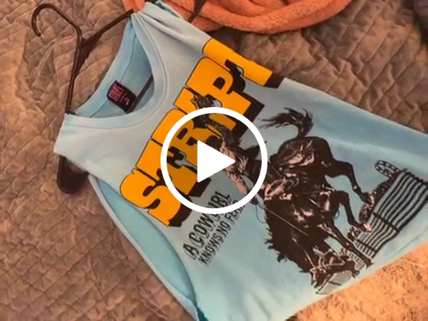 Customer video review of COWGIRL CUTOFF VINTAGE TEE