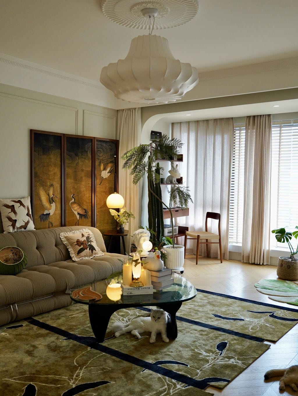 Customer photo review of Glass Table Lamp, Pink Bubble Shade, White Resin Body, 42 cm