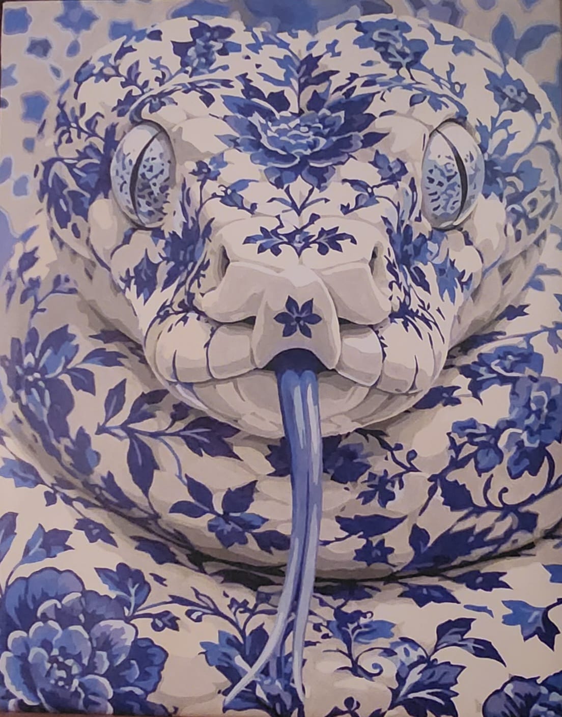 Customer photo review of Blue China Serpent | Paint by Number