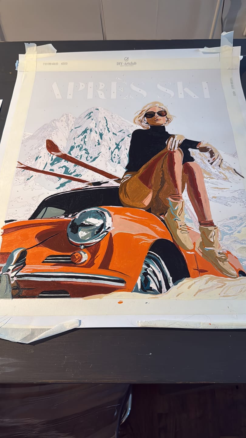 Customer photo review of Vintage Ski Chic | Paint by Number